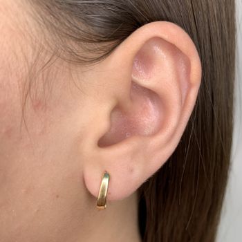 Argola Click Oval Lisa Semijoia Banhada a Ouro 18k... - Roanne Jóias