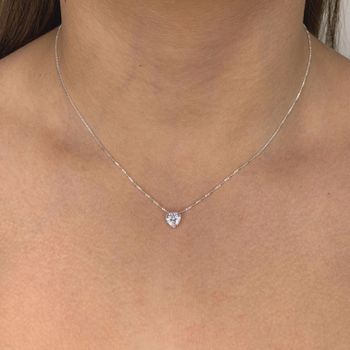 Corrente Ponto de Luz Coração Zirconia Cristal 7x6... - Roanne Jóias