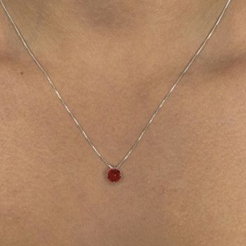 Corrente Ponto de Luz Redondo Zirconia Cereja 6x6m... - Roanne Jóias
