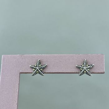 Brinco Prata Legitima 925 Envelhecido Estrela Mar ... - Roanne Jóias