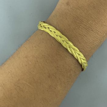 Pulseira Trançada Semijoia Banhada a Ouro 18k - 10... - Roanne Jóias
