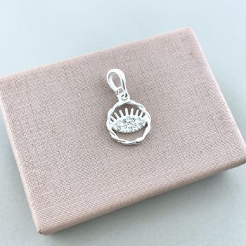 Pingente Circulo Torcido e Olho com Zirconia Prata... - Roanne Jóias