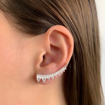 Brinco Ear Cuff com Zirconia Prata 925 - 101183184 - Roanne Jóias