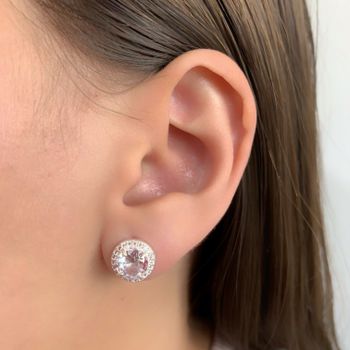 Brinco Redondo com Zirconia Cristal Prata 925 - 10... - Roanne Jóias