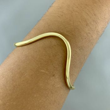 Bracelete Aberto Ondulado Semijoia - 1011831793 - Roanne Jóias