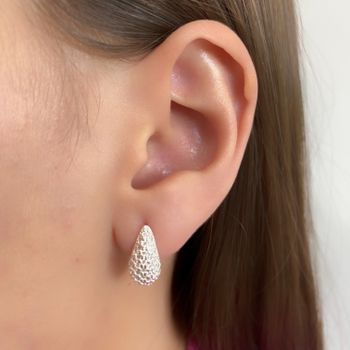 Brinco Gota Media Cravejada Zirconia Prata 925 - 1... - Roanne Jóias