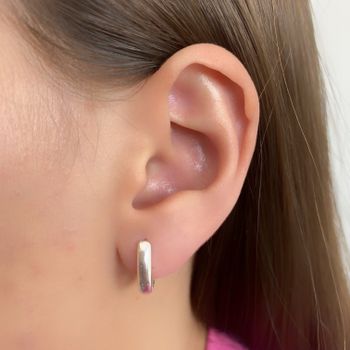 Brinco Prata Legítima 925 Argola Oval Lisa - 10118... - Roanne Jóias