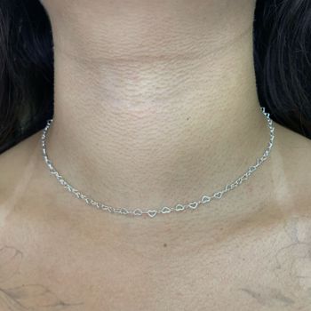 Corrente Elos Coraçao 40cm 2,4gr Prata 925 - 10118... - Roanne Jóias