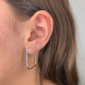 Argola Quadrada Fio Quadrado Liso 2,5cm Prata 925 ... - Roanne Jóias