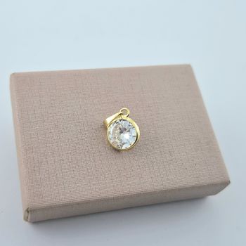 Pingente Solitário Zirconia Cristal 8mm Semijoia -... - Roanne Jóias