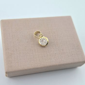 Pingente Solitário Zirconia Cristal 6mm Semijoia -... - Roanne Jóias