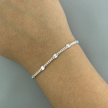Pulseira Grumet com Trevos 1,9gr Prata 925 - 10118... - Roanne Jóias
