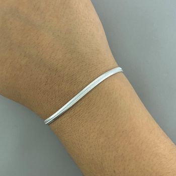 Pulseira Lacraia Achatada 3,7gr Prata 925 - 101183... - Roanne Jóias