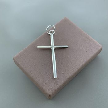 Pingente Cruz Lisa Média Prata 925 - 1011832219 - Roanne Jóias