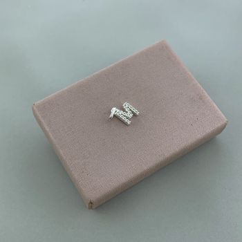 Pingente Inicial M Cravejada Prata 925 - 101183224 - Roanne Jóias