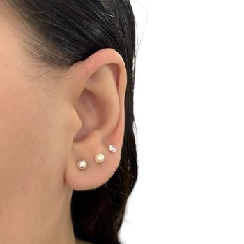 Trio Prata Legitima 925 Brincos Redondo Pérola e B... - Roanne Jóias