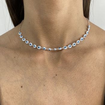 Choker Olho Grego 3,5gr Prata 925 - 1011832363 - Roanne Jóias