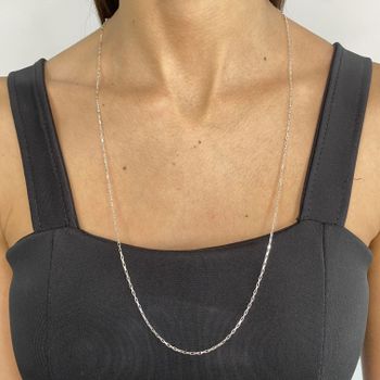 Corrente Masculina Elo Alongado 60cm 3,4gr Prata 9... - Roanne Jóias