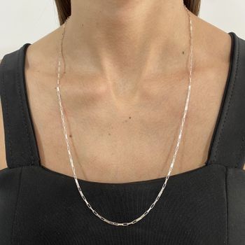 Corrente Masculina Elos Alongados 60cm Prata 925 -... - Roanne Jóias