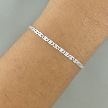 Pulseira Masculina Piastrine 2,1gr Prata 925 - 101... - Roanne Jóias