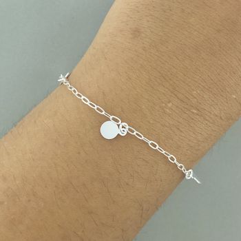 Pulseira 5 Pingentes Medalhas Lisas 1,6gr Prata 92... - Roanne Jóias