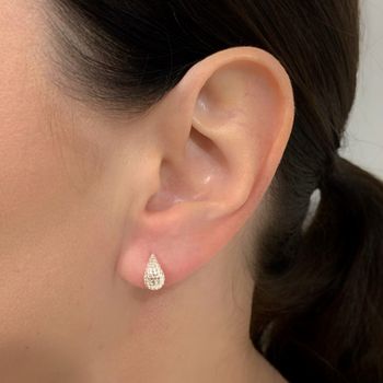 Brinco Prata Legitima 925 Gota Pequena com Coraçoe... - Roanne Jóias