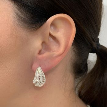 Brinco Prata Legitima 925 Gota Grande Rendado - 1... - Roanne Jóias