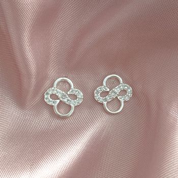 Brinco Infinito com Zirconia Prata 925 - 101183242 - Roanne Jóias