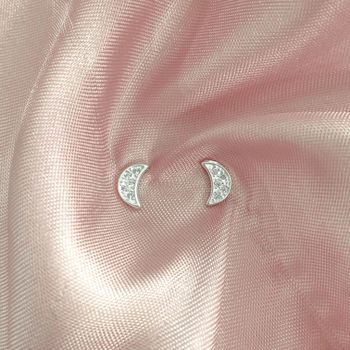 Brinco Lua com Zirconia Prata 925 - 1011832384 - Roanne Jóias