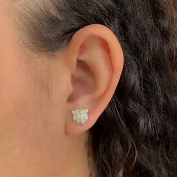Brinco Prata Legitima 925 Onça com Zirconia - 101... - Roanne Jóias