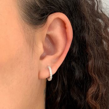 Brinco Prata Legitima 925 Argola com Zirconia com ... - Roanne Jóias