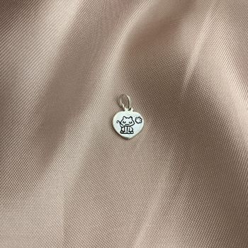 Pingente Coraçao Gato Laser Prata 925 - 1011832411 - Roanne Jóias