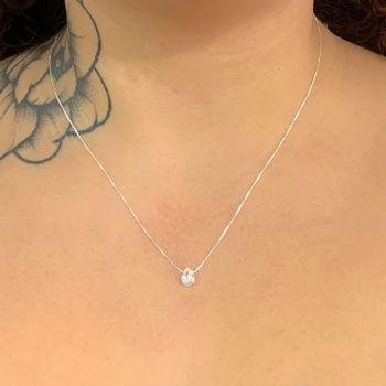 Corrente Prata Legítima 925 Ponto Luz Gota Cristal... - Roanne Jóias