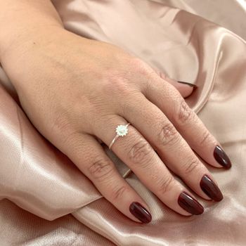 Anel com Girassol Liso Prata 925 - 1011832805 - Roanne Jóias