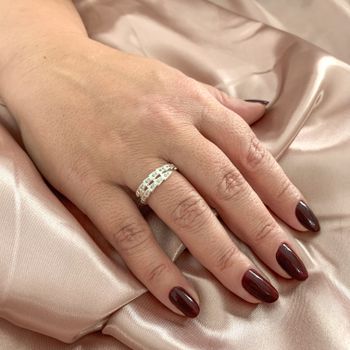 Anel com Varios Triângulos com Zirconia Prata 925 ... - Roanne Jóias
