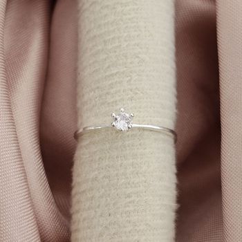 Anel Solitario Zirconia 4mm Prata 925 - 1011832569 - Roanne Jóias