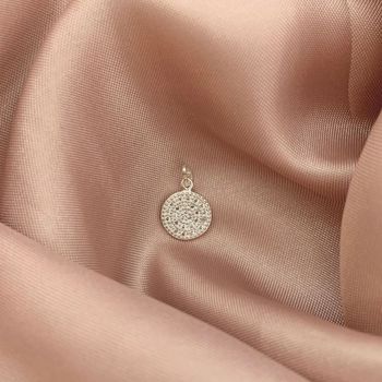 Pingente Redondo com Zirconia Prata 925 - 10118329... - Roanne Jóias