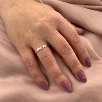 Anel Palavra Amor Prata 925 - 1011832798 - Roanne Jóias