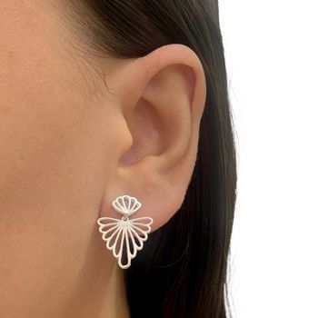 Brinco Prata Legitima 925 Concha Vazado - 1011832... - Roanne Jóias