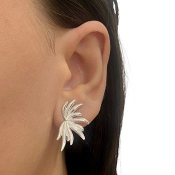 Brinco Prata Legitima 925 Flor Lisa - 1011832921 - Roanne Jóias
