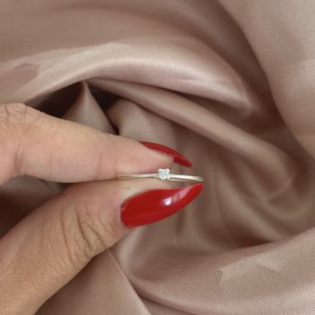 Anel Solitário Com Zirconia 2mm Prata 925 - 101185... - Roanne Jóias