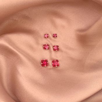 Trio Brinco Carre Zirconia Cereja Prata 925 - 1234... - Roanne Jóias