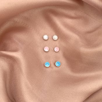 Trio Brinco Redondo Zirconia Colorida Prata 925 - ... - Roanne Jóias