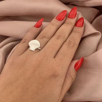 Anel Prata Legitima 925 Concha Lisa - 10121476 - Roanne Jóias