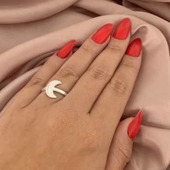 Anel Prata Legítima 925 com Lua - 10122105 - Roanne Jóias