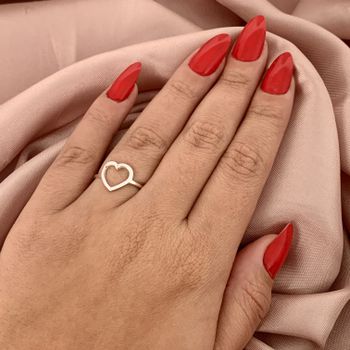 Anel Prata Legítima 925 Coração Best Friends - 10... - Roanne Jóias