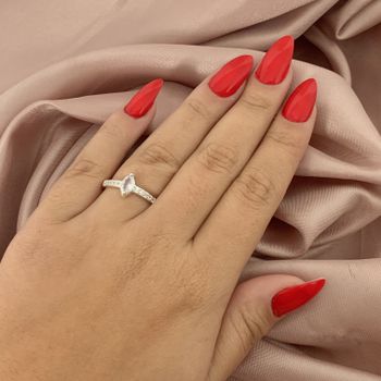 Anel Prata Legitima 925 Navete com Zirconia Crista... - Roanne Jóias