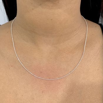 Corrente Bolinha Diamantada Prata 925 - 1234567986 - Roanne Jóias