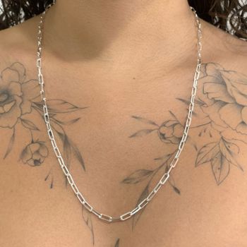 Corrente Prata Legítima 925 Masculina Elos Alongad... - Roanne Jóias