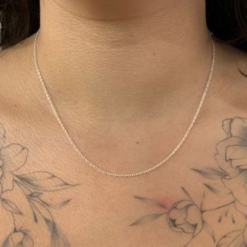 Corrente Prata Legitima 925 Elos Cadeado Batido - ... - Roanne Jóias